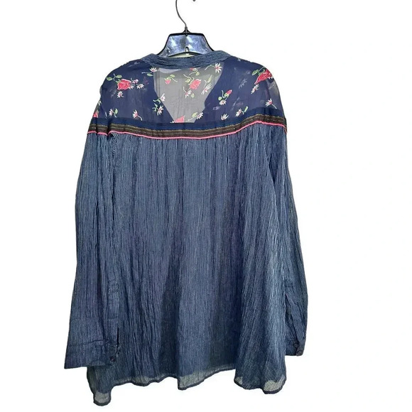 Free People Hearts And Colors Striped Tunic Blouse Top Size M - Picture 3 of 6